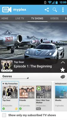 mobile TV android App screenshot 1