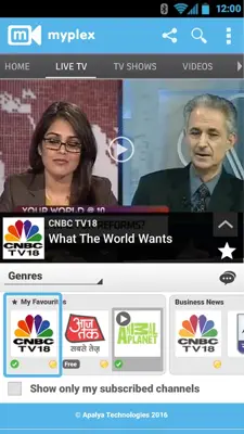 mobile TV android App screenshot 2